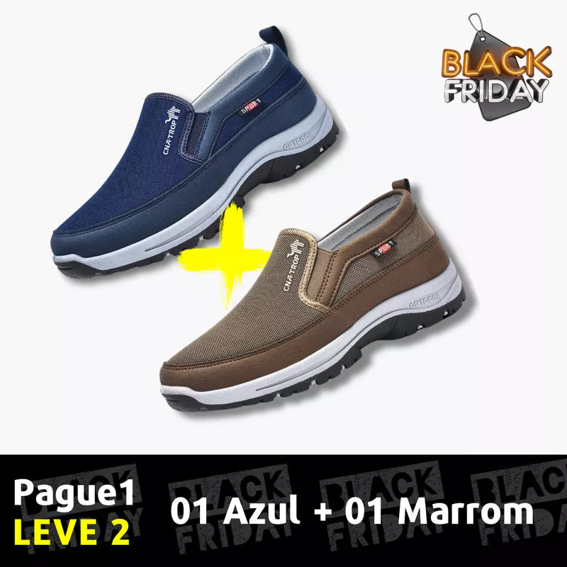 [🔥BLACK FRIDAY] COMPRE 1 LEVE 2 Tênis Mocassim Ortopédico Antiderrapante